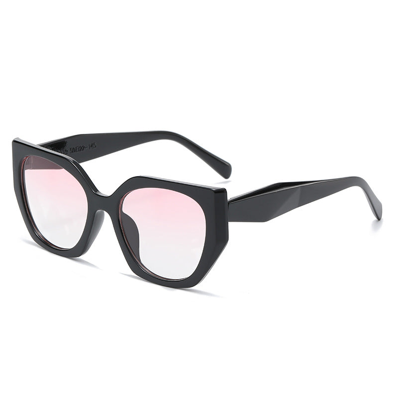 Angular Polygon Oversized Cat Eye Sunglasses - Color_2