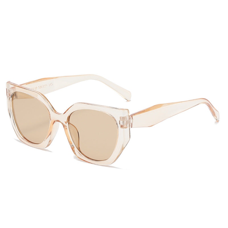 Angular Polygon Oversized Cat Eye Sunglasses - Color_3