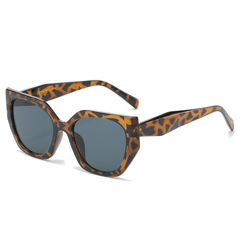 Angular Polygon Oversized Cat Eye Sunglasses - Color_4