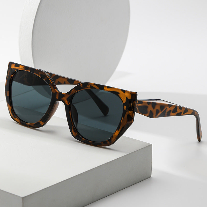 Angular Polygon Oversized Cat Eye Sunglasses