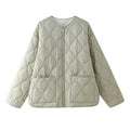 Onion Quilted Collarless Zip Jacket - Green