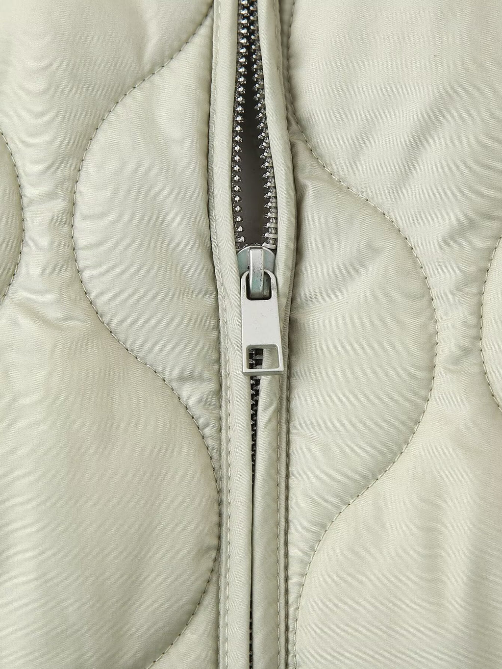Onion Quilted Collarless Zip Jacket - Green - 10