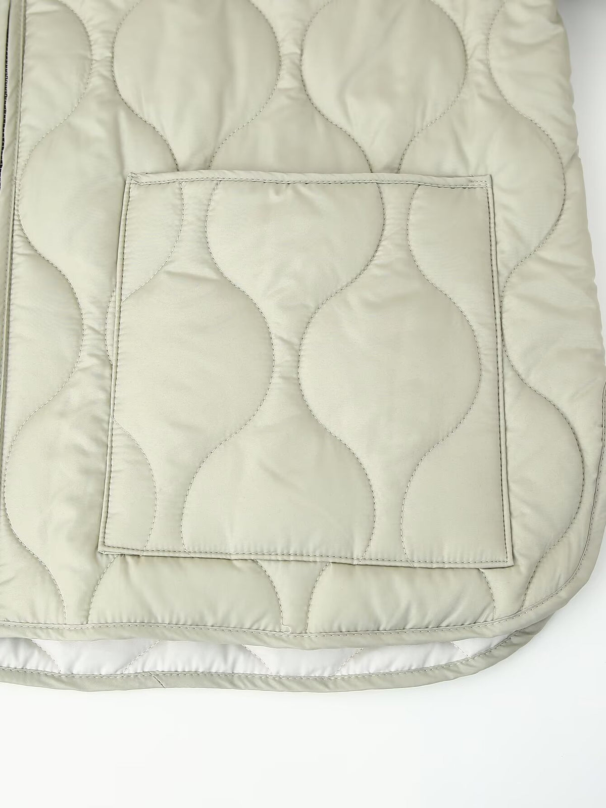 Onion Quilted Collarless Zip Jacket - Green - 3