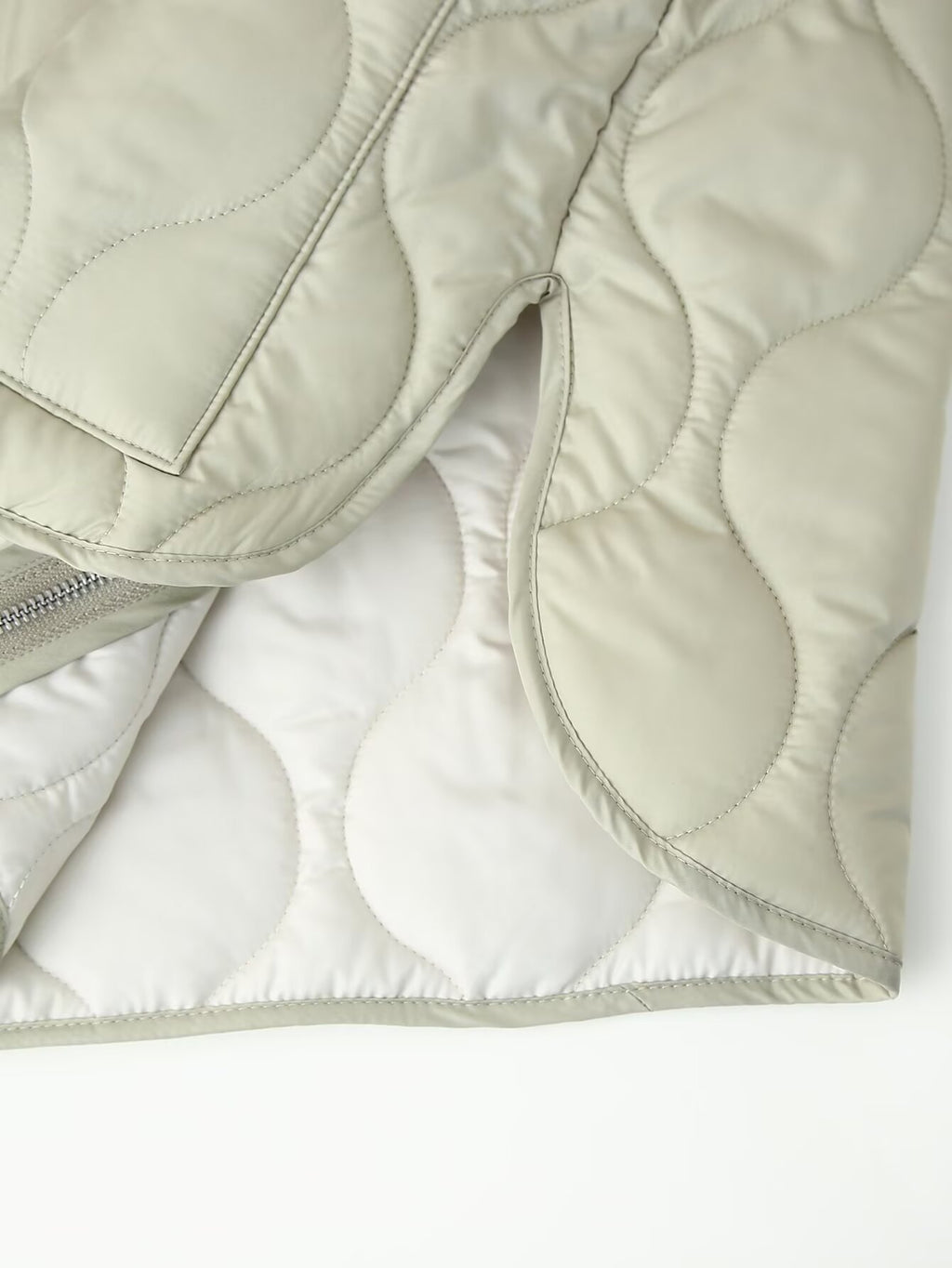 Onion Quilted Collarless Zip Jacket - Green - 5