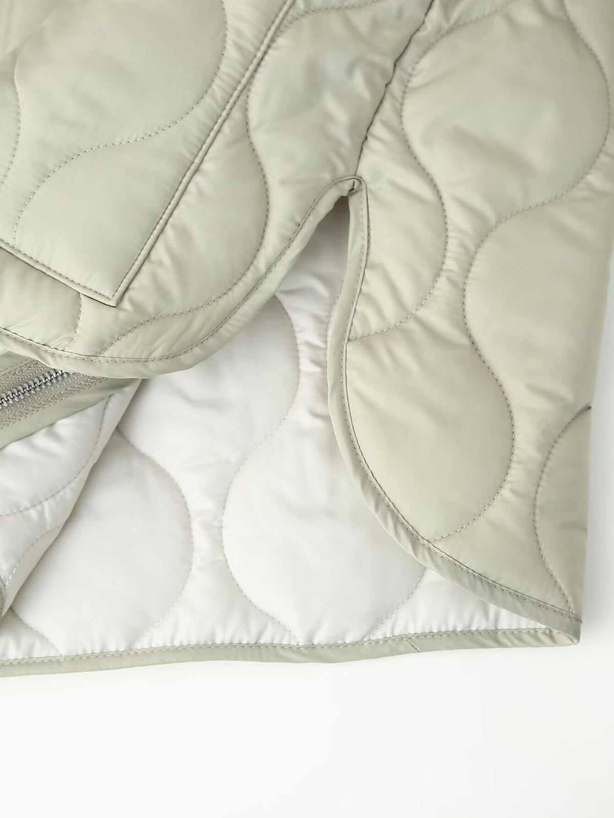 Onion Quilted Collarless Zip Jacket - Green - 5