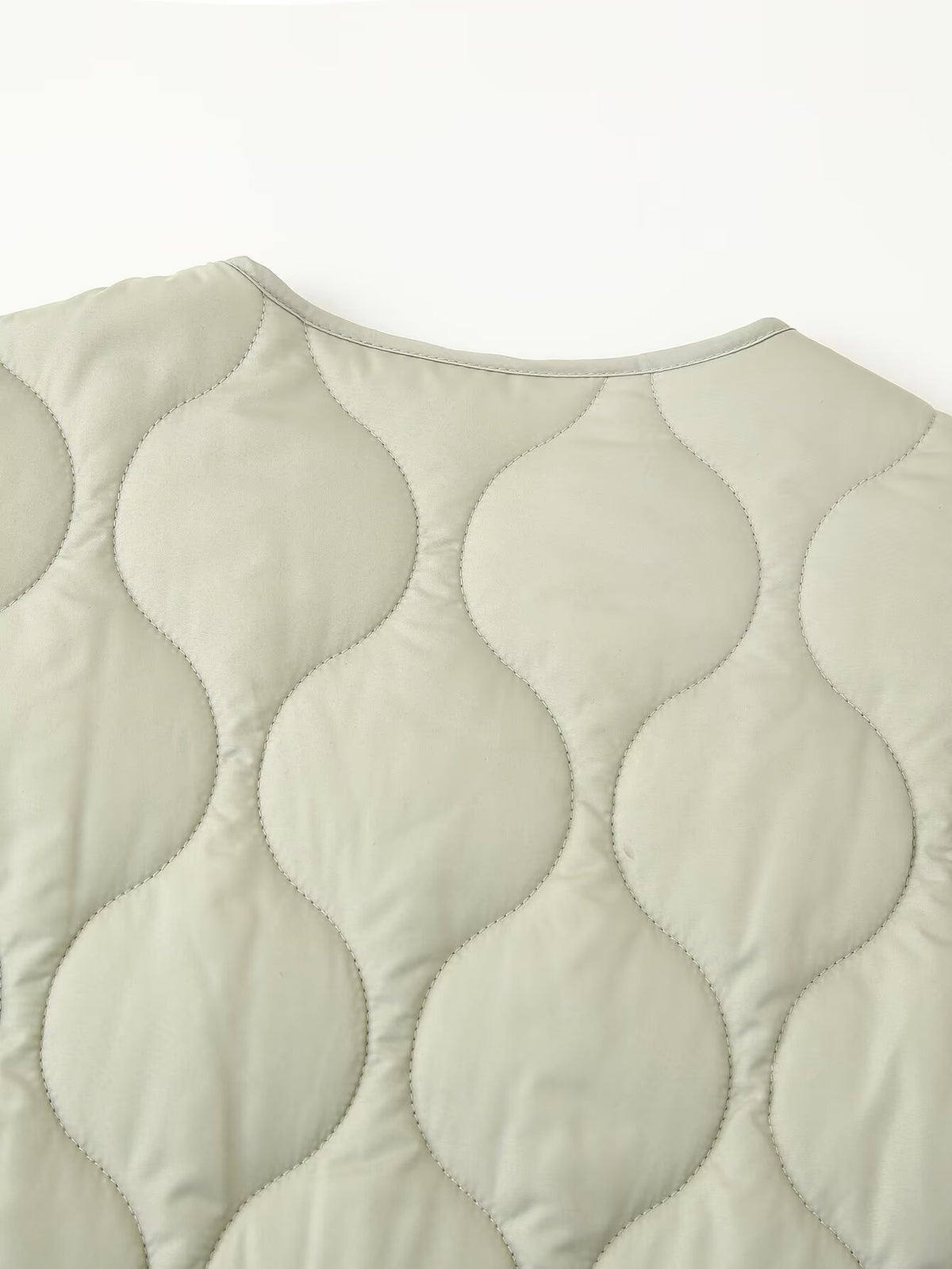 Onion Quilted Collarless Zip Jacket - Green - 6