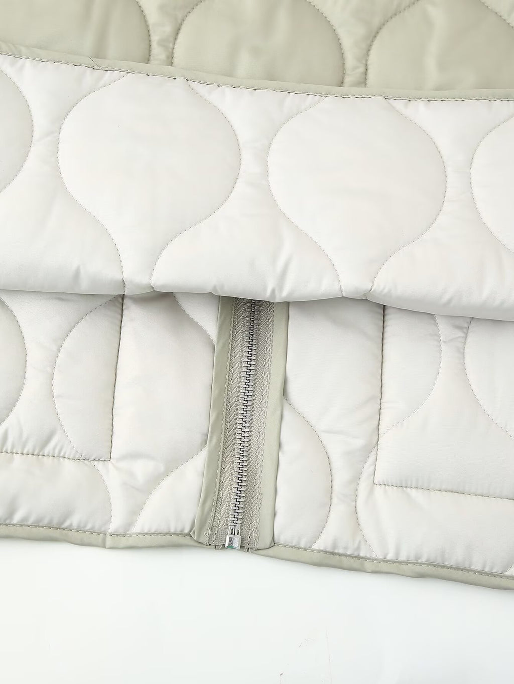 Onion Quilted Collarless Zip Jacket - Green - 8