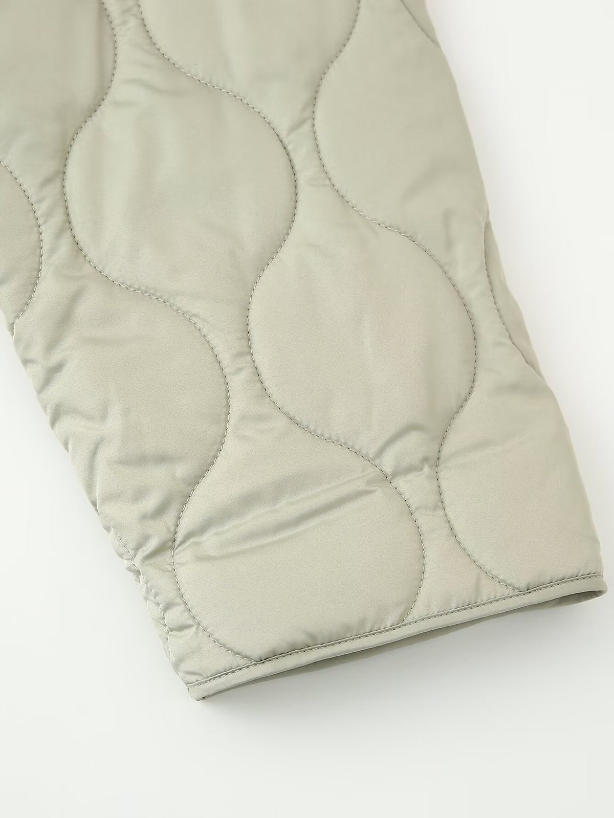 Onion Quilted Collarless Zip Jacket - Green - 9
