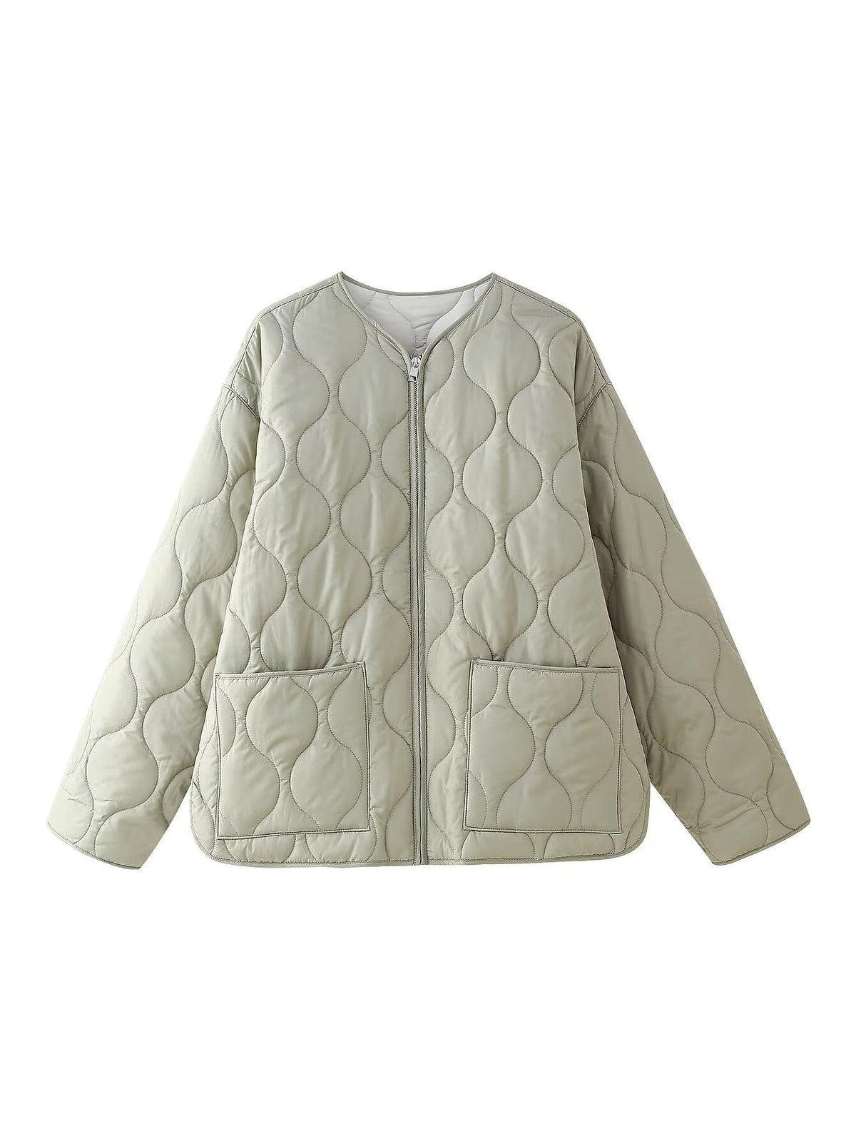 Onion Quilted Collarless Zip Jacket
