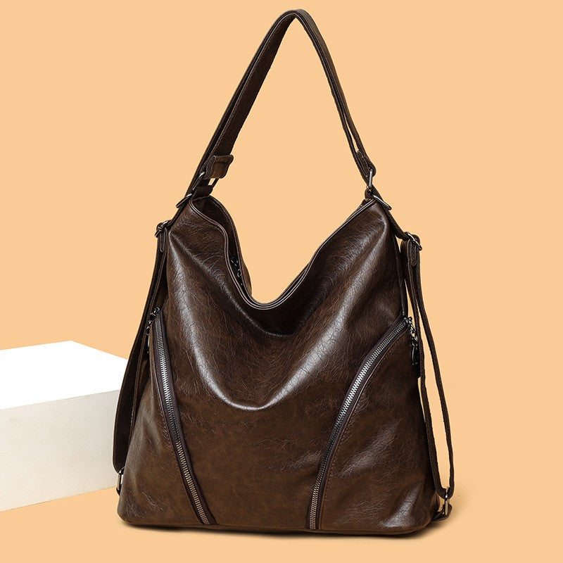 Glossy Crinkle Hobo Bag with Backpack Straps