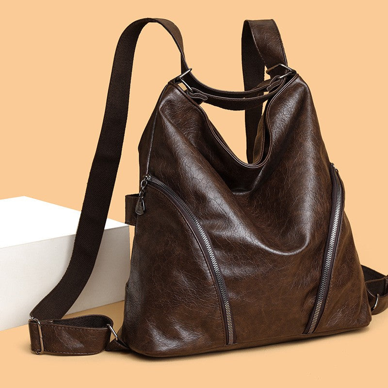 Glossy Crinkle Hobo Bag with Backpack Straps
