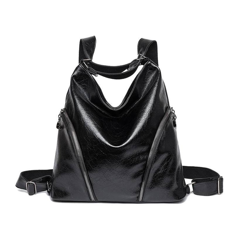 Glossy Crinkle Hobo Bag with Backpack Straps