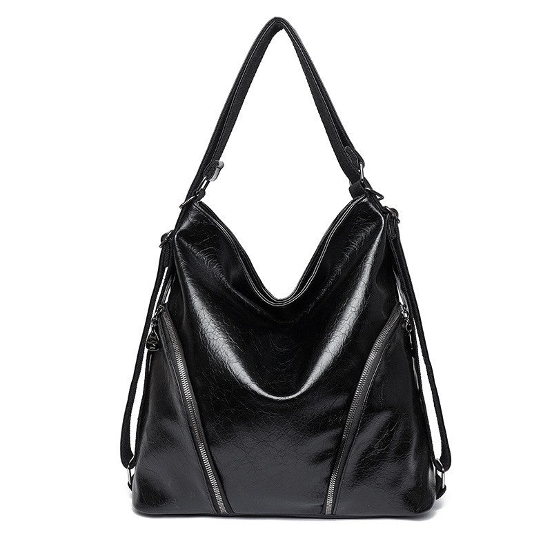 Glossy Crinkle Hobo Bag with Backpack Straps