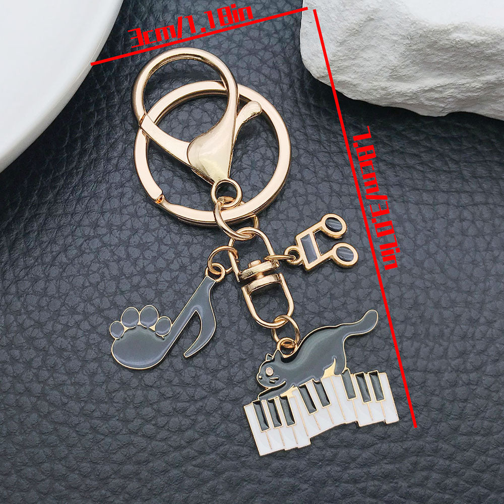Cat Charm Keychain With Clip And Rings - C3