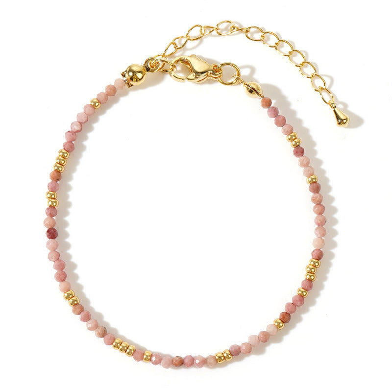 Dainty Gemstone Bead Bracelet With Extender Chain - C1