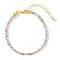 Dainty Gemstone Bead Bracelet With Extender Chain - C2