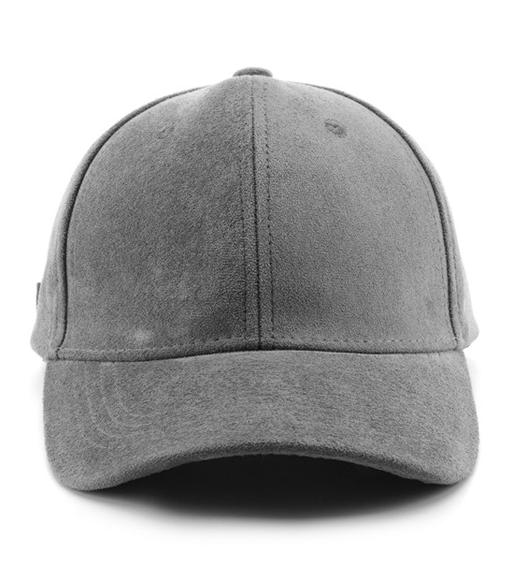 Brushed Faux Suede Baseball Cap with Adjustable Strap - Grey - 2