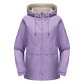Hooded Zip Up Drawstring Waist Windbreaker - Lavender