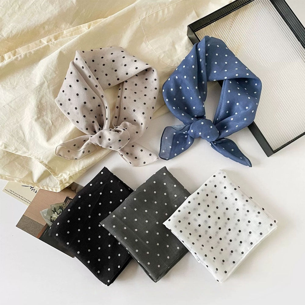 Vintage Polka Dot Bandana Neck Scarf