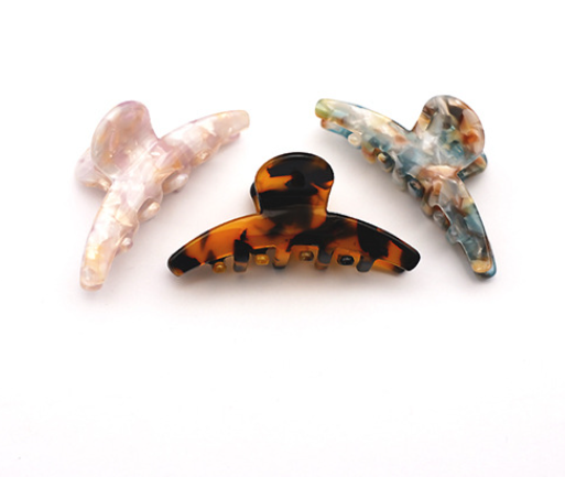 Marbled Resin French Hair Claw Clip
