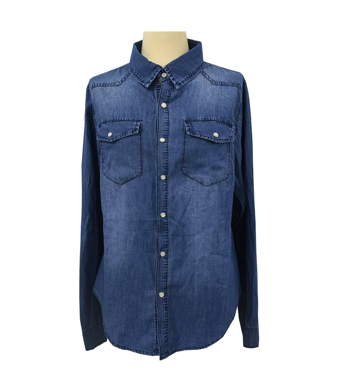 Western Snap Front Washed Denim Shirt