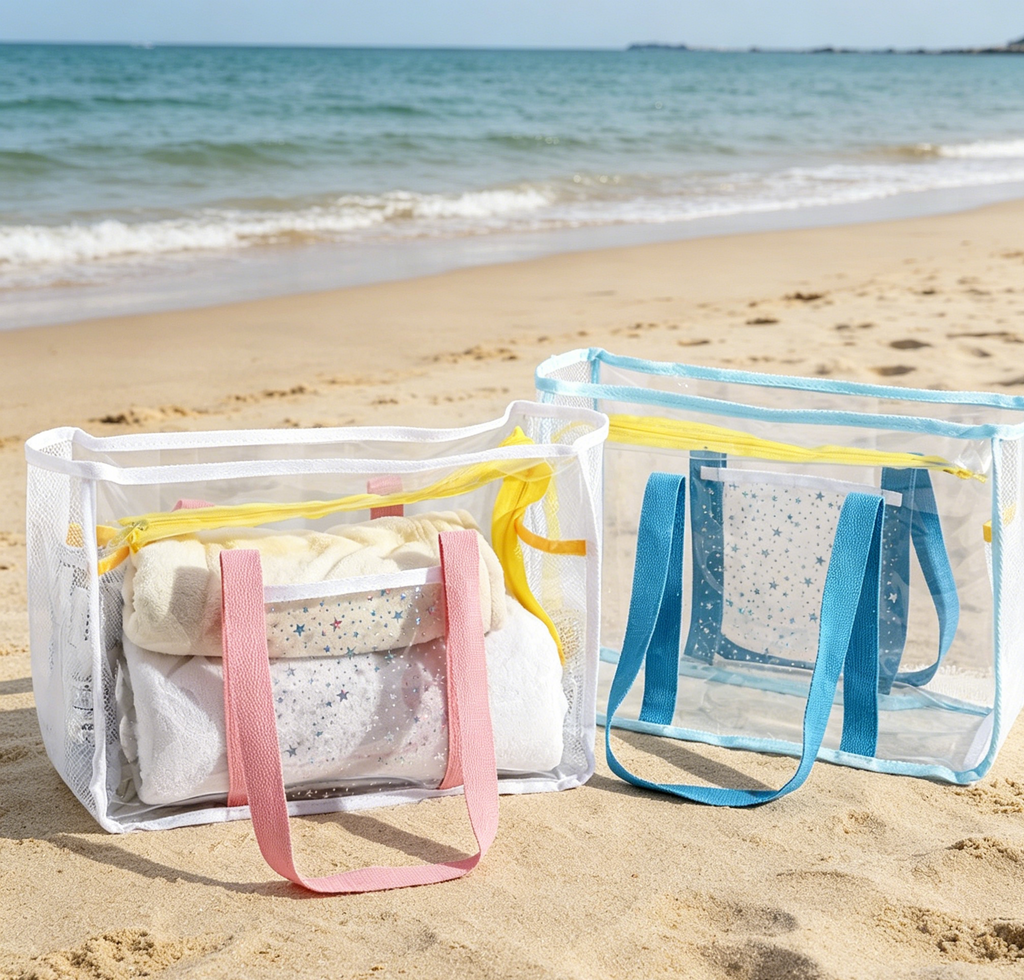Waterproof See Through Beach Tote Bag - NavyBlue - 3