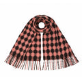 Polka Dot Fringed Winter Wrap Scarf - Pink