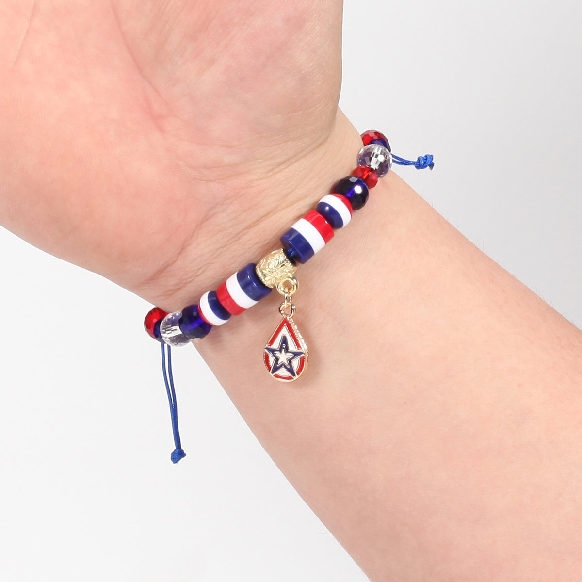 Americana Flag Charm Beaded Bracelet Set - view 13