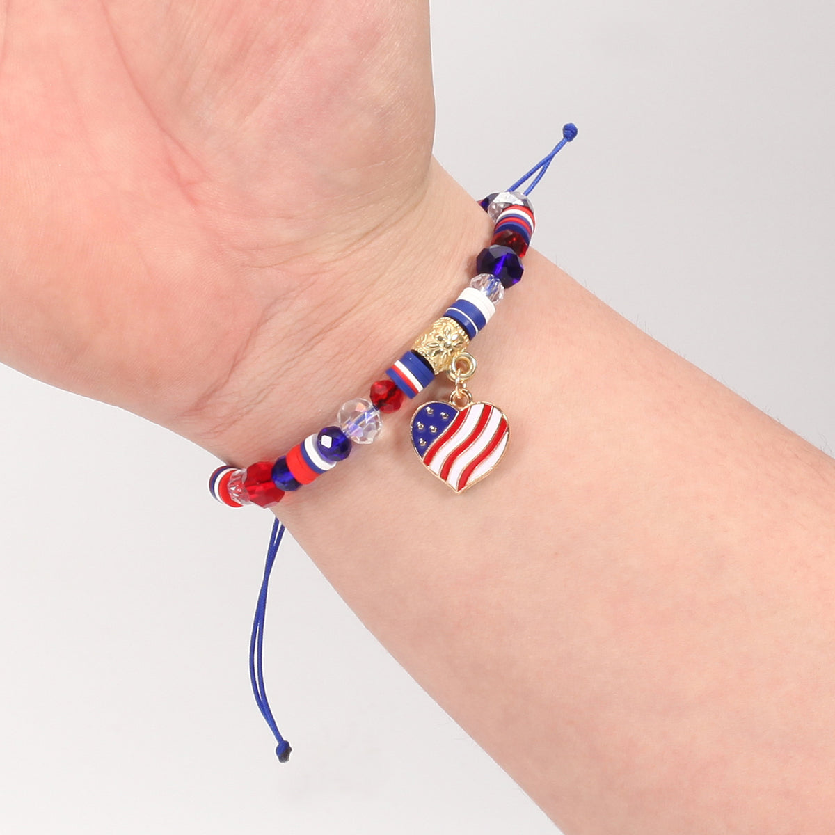 Americana Flag Charm Beaded Bracelet Set - view 16