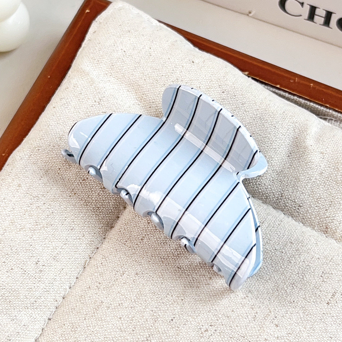Glossy Candy Stripe Hair Claw Clip - C1