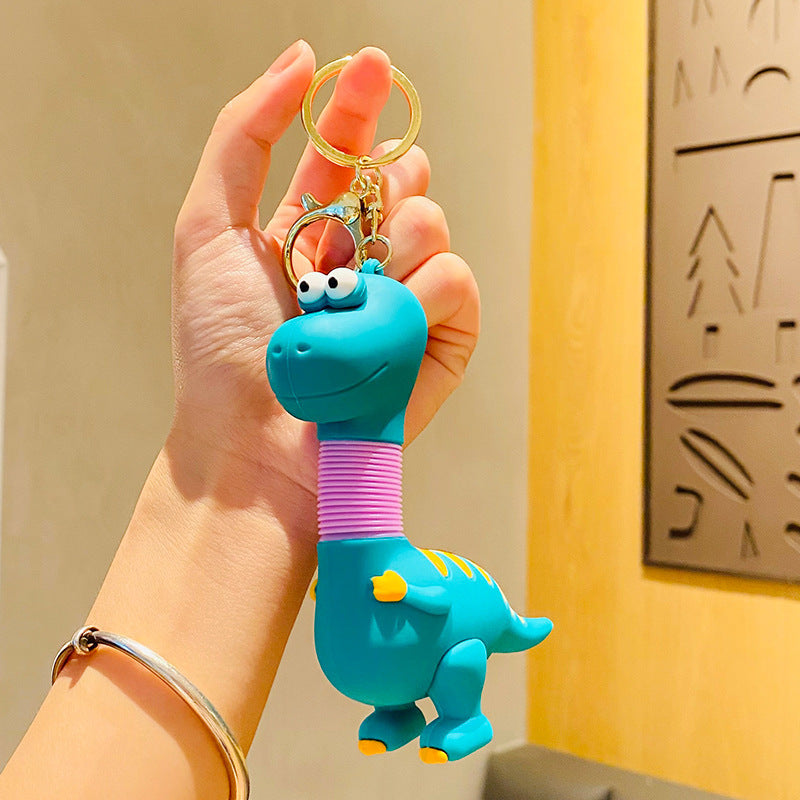Springy Cartoon Dinosaur Bag Charm Keychain - Color_3