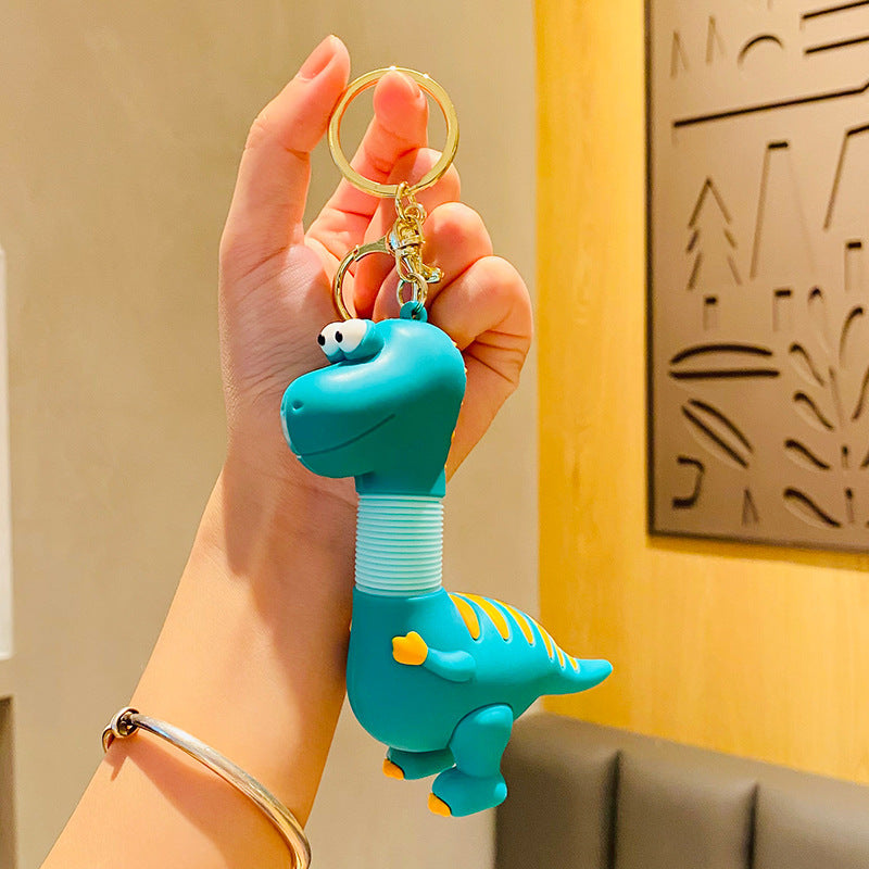 Springy Cartoon Dinosaur Bag Charm Keychain - Color_4