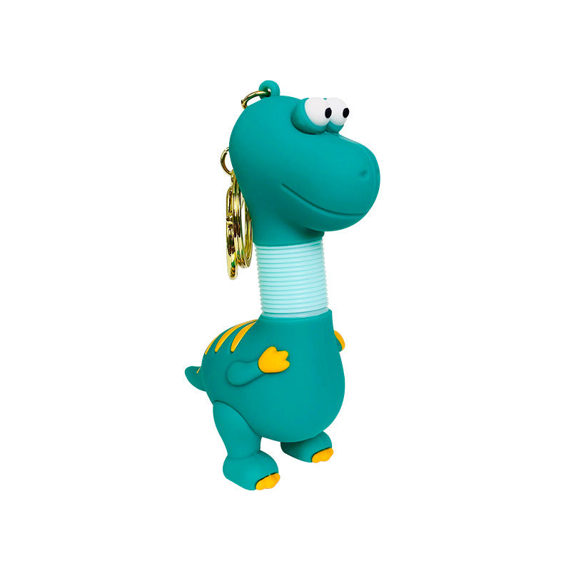 Springy Cartoon Dinosaur Bag Charm Keychain