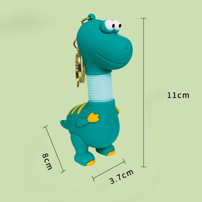 Springy Cartoon Dinosaur Bag Charm Keychain - view 1