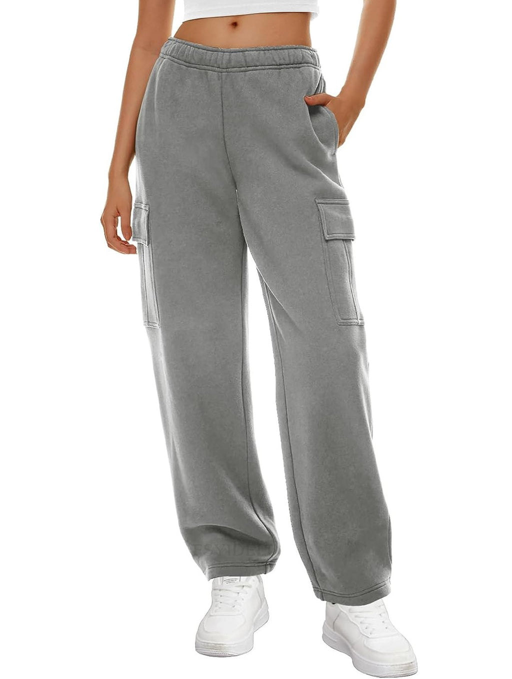High Rise Cargo Pocket Fleece Joggers - view 1