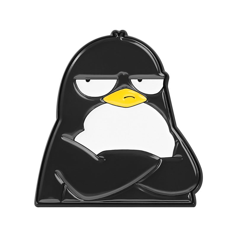 Grumpy Cartoon Animal Enamel Brooch Pin - C3