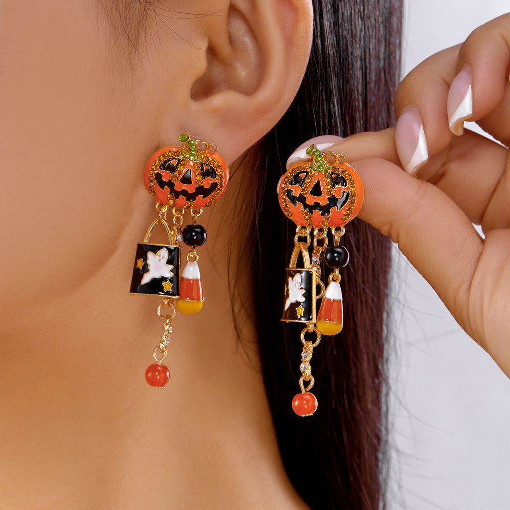 Trick Or Treat Charm Dangle Earrings - Color_01