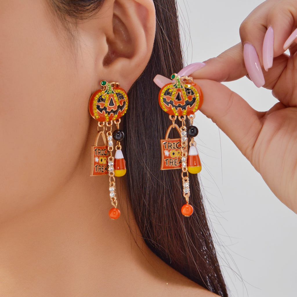 Trick Or Treat Charm Dangle Earrings - Color_02
