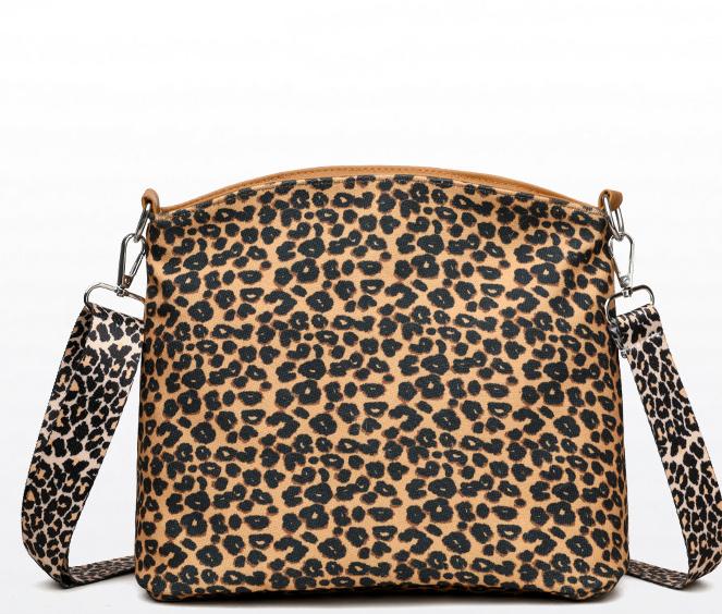Wide Strap Leopard Dome Crossbody Bag - Brown - 2