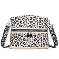Wide Strap Leopard Dome Crossbody Bag - White