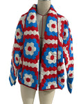 Boho Granny Square Quilted Open Jacket - Color