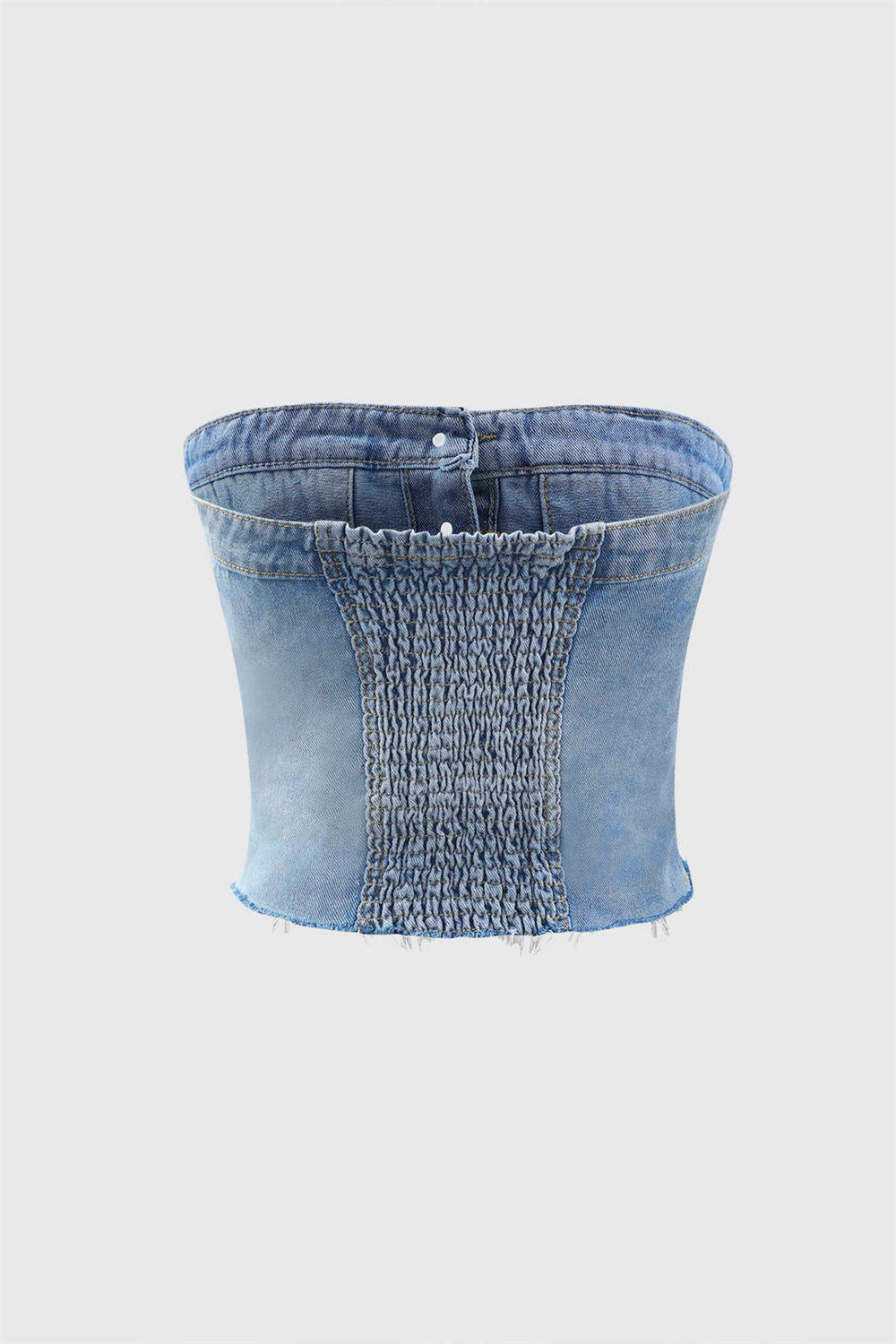 Button Front Denim Corset Bandeau Top - view 12