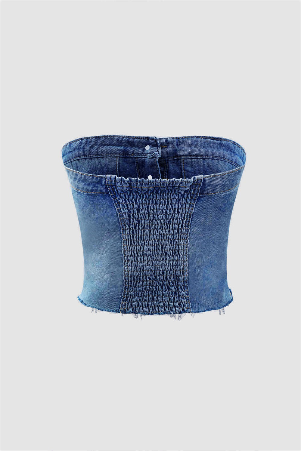 Button Front Denim Corset Bandeau Top - view 13