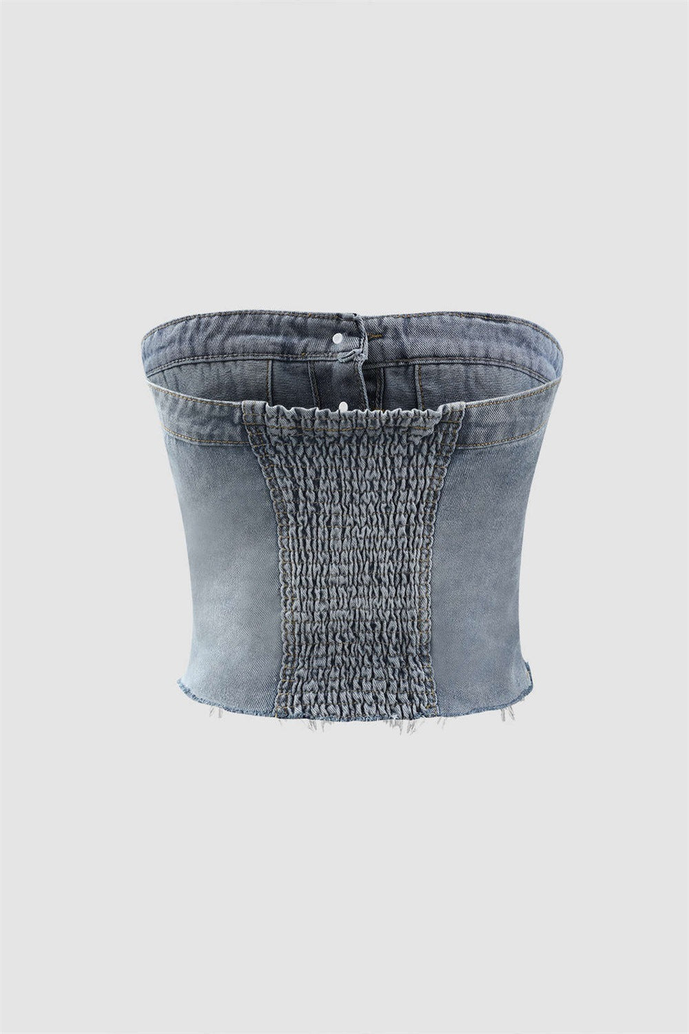 Button Front Denim Corset Bandeau Top - view 9
