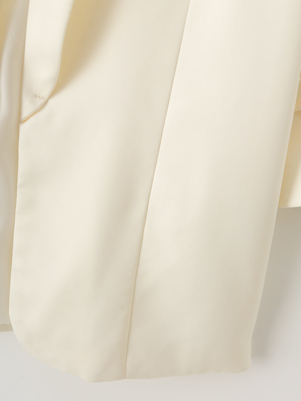 Collarless Open Front Pleated Sleeve Blazer - Beige - 4