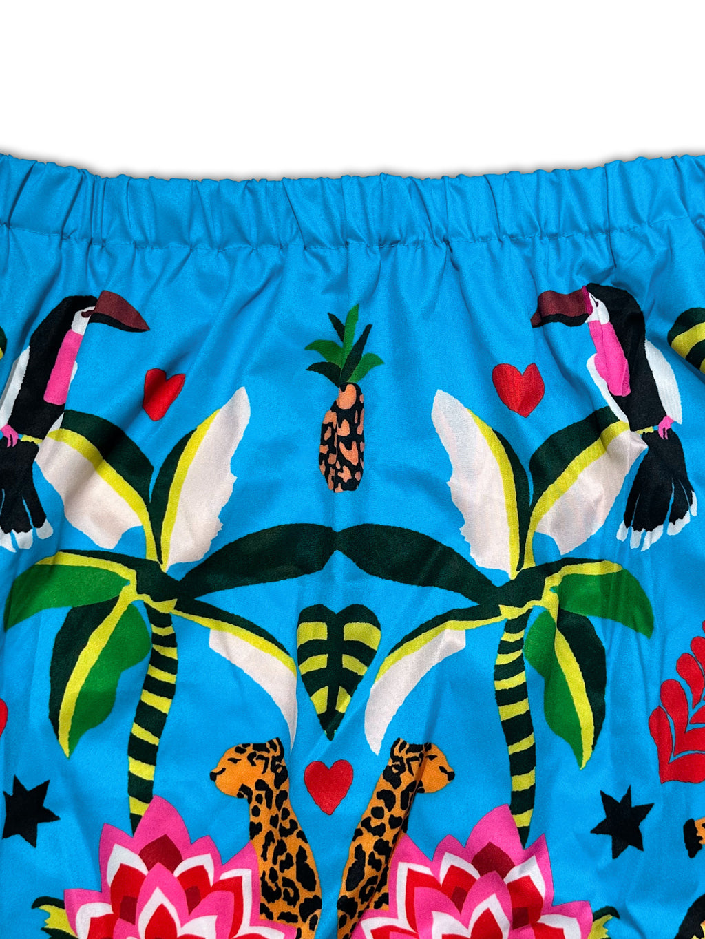 Tropical Toucan Print Wrap Midi Skirt - Blue - 4