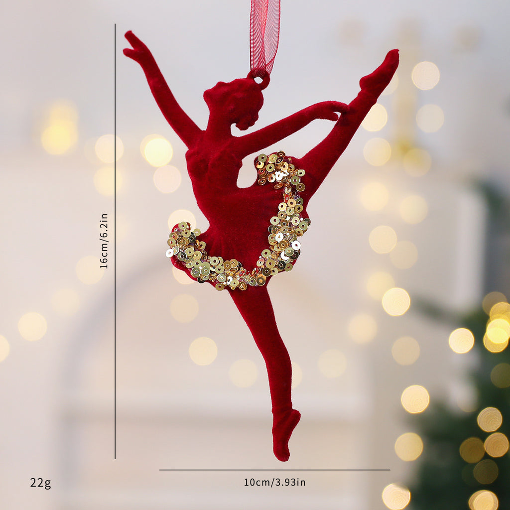 Flocked Christmas Ornament with Sequin Accents - C11