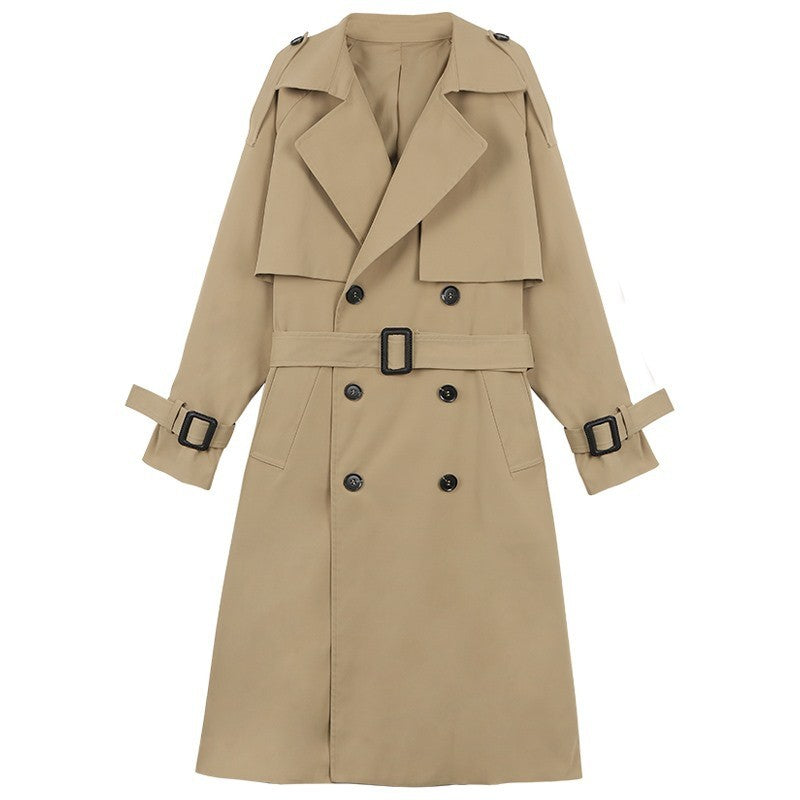 Oversized Belted Double Breasted Midi Trench Coat