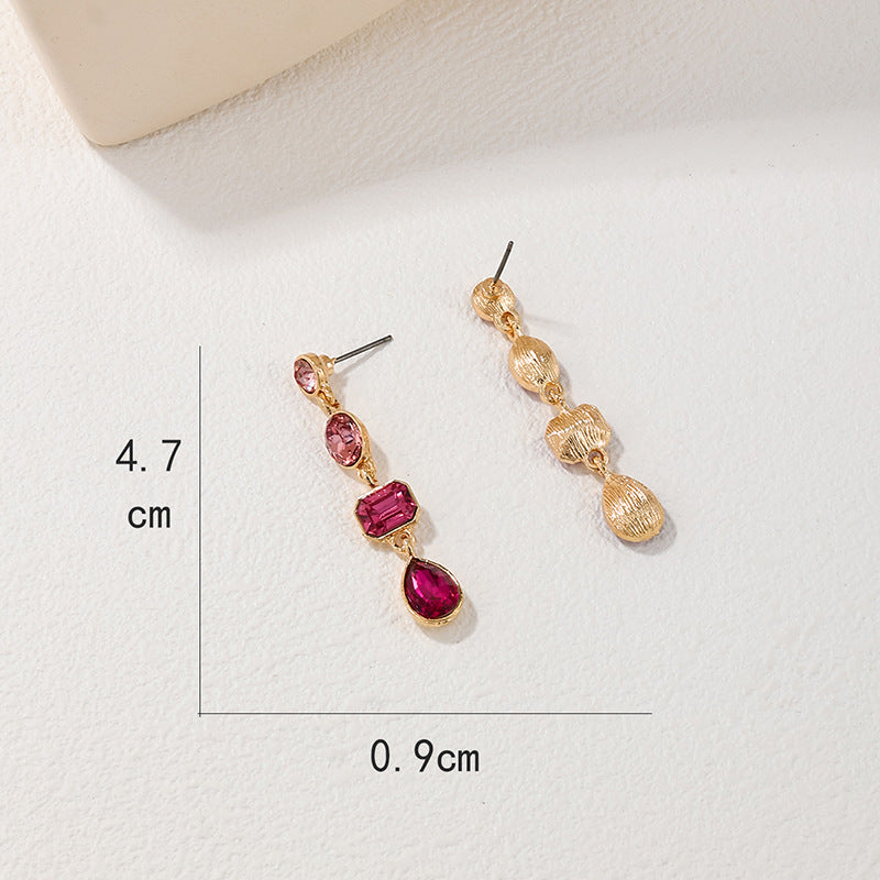 Graduated Crystal Teardrop Dangle Earrings - view 3