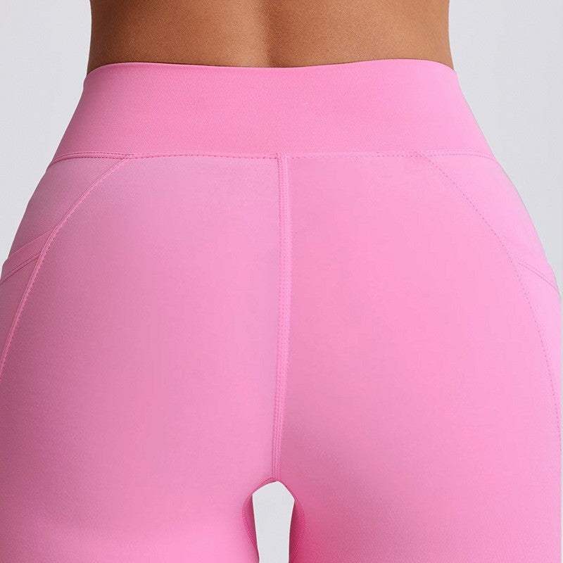 Crossover V Waist Flare Yoga Leggings With Pockets